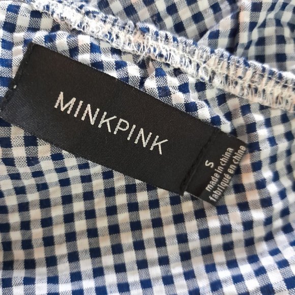 Mink Pink Wanderer Gingham One Shoulder Dress With Frill - Picture 11 of 12